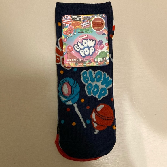 Charms Blow Pop Bubble Gum Candy Sucker Lollipop Ankle Socks Bundle Set - Picture 2 of 15